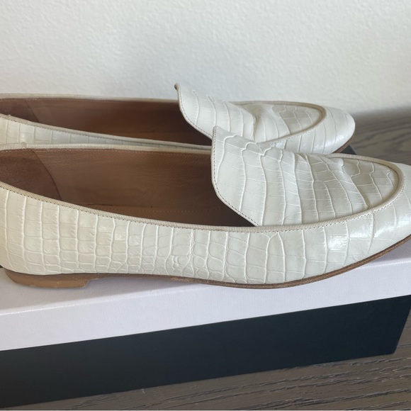 Authentic Aquazzura crocodile print leather Mocassin - white - Picture 2 of 6